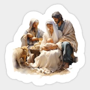 Watercolor Nativity Scene Sticker